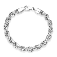 D'Joy Sterling Silver Fancy Oval Link Infinity Twist Chain Bracelet (7.25 In) 8 Grams
