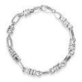 D'Joy Sterling Silver Fancy Knotted Bond Chain Bracelet (7.25 In) 7.90 Grams - Sticky add to cart bar