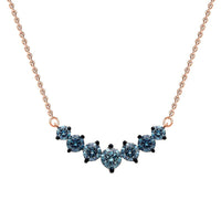 Luxuriant Lab Grown Blue Diamond (IR) VS 1.00 ctw Necklace in 18K Vermeil Rose Gold Over Sterling Silver 20 Inches