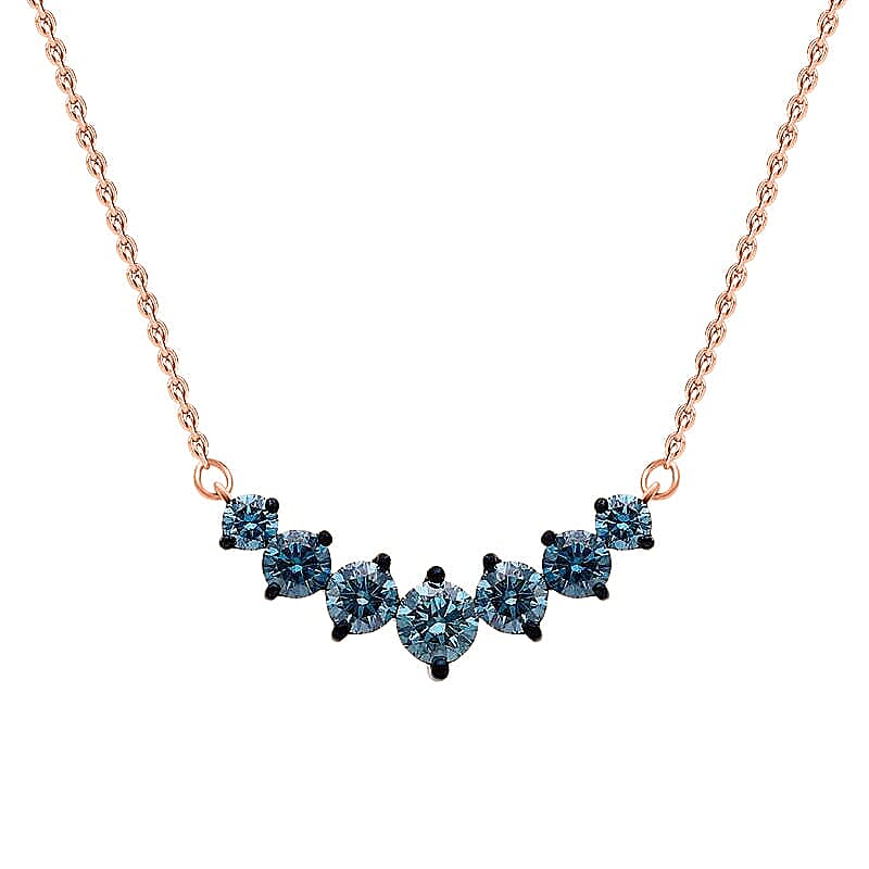 Luxuriant Lab Grown Blue Diamond (IR) VS 1.00 ctw Necklace in 18K