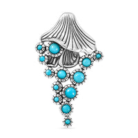 GP Capri Collection Artisan Crafted Sleeping Beauty Turquoise 0.80 ctw Pendant without Chain in Sterling Silver