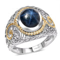 D'Joy Blue Star Sapphire (DF) 4.65 ctw Ring in 14K YG and Rhodium Over Sterling Silver (Size 10.0) - Sticky add to cart bar