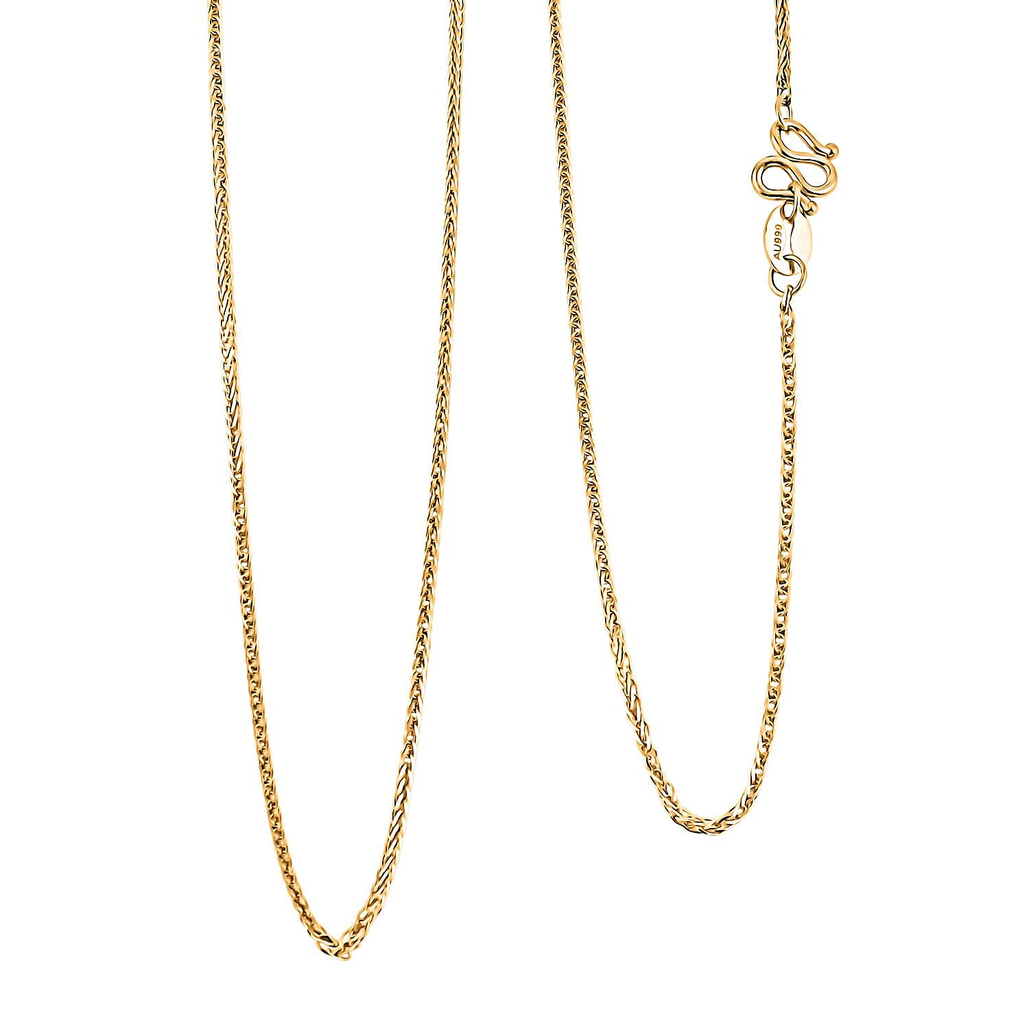 24K Yellow Gold Spiga Chain Necklace (20 Inches) (3.5 g)