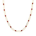 Ruby Color Austrian Crystal Necklace (20-22 Inches) in Goldtone - Sticky add to cart bar