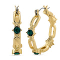 Ruby Color Austrian Crystal Hoop Earrings in Goldtone - Sticky add to cart bar