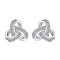 Luxuriant Lab Grown Diamond G-H SI 0.50 ctw Knot Earrings in Rhodium Over Sterling Silver - Sticky add to cart bar