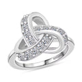 Luxuriant Lab Grown Diamond G-H SI 0.50 ctw Knot Ring in Rhodium Over Sterling Silver - Sticky add to cart bar