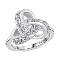 Luxuriant Lab Grown Diamond G-H SI 0.50 ctw Knot Ring in Rhodium Over Sterling Silver