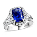 Certified & Appraised Rhapsody AAAA Ceylon Blue Sapphire and E-F VS Diamond 4.75 ctw Ring in 950 Platinum (Size 10.0) 9.33 Grams - Sticky add to cart bar