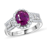 Chairman Collection Certified & Appraised Rhapsody 950 Platinum AAAA Purple Sapphire, Diamond (E-F, VS) Ring (Size 7.0) (8.45 g) 3.25 ctw