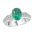 Certified & Appraised Rhapsody AAAA Kagem Zambian Emerald and E-F VS Diamond 3.35 ctw Ring in 950 Platinum (Size 7.0)  11.33 Grams - Sticky add to cart bar