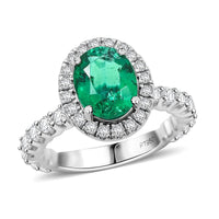 Chairman Collection Certified & Appraised Rhapsody 950 Platinum AAAA Brazilian Emerald, Diamond (E-F, VS) Ring (Size 7.0) (8.26 g) 3.00 ctw