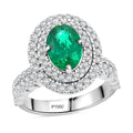 Chairman Collection Certified & Appraised Rhapsody AAAA Brazilian Emerald and E-F VS Diamond 3.35 ctw Ring in 950 Platinum 12.50 Grams - Sticky add to cart bar