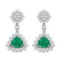 Chairman Vault Collection Certified & Appraised Rhapsody AAAA Kagem Zambian Emerald and E-F VS Diamond 4.05 ctw Earrings in 950 Platinum 9.93 Grams - Sticky add to cart bar