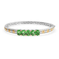 EverTrue Chartreuse Quartz (Triplet) 7.25 ctw Bangle Bracelet in 18K YG Plated and Platinum Bond (7.25 In) - Sticky add to cart bar