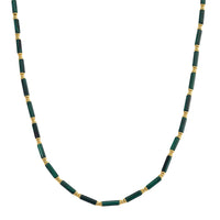 African Malachite Necklace in Goldtone 90.00 ctw (18-20 Inches)