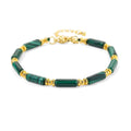 African Malachite Necklace in Goldtone (18-20 Inches) 32.00 ctw - Sticky add to cart bar