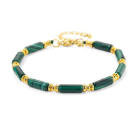 African Malachite Necklace in Goldtone (18-20 Inches) 32.00 ctw