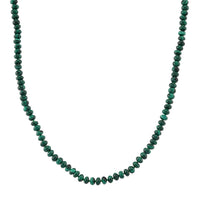 African Malachite 145.00 ctw Roundel Necklace in Goldtone 18-20 Inches