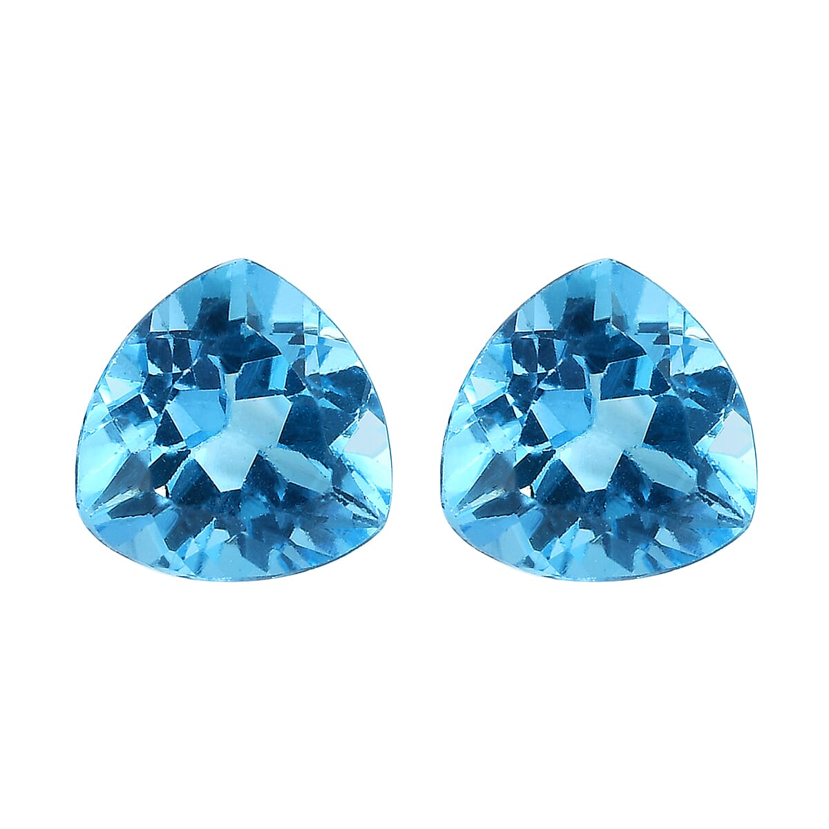 Blue Topaz Set of 2 (Trl 7 mm) 2.78 ctw Loose Gemstone