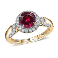 Luxoro AAA Radiant Ember Garnet and G-H I2 Diamond 2.14 ctw Ring in 10K Yellow Gold (Size 10.0)