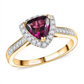 Luxoro AAA Radiant Ember Garnet and G-H I2 Diamond 1.65 ctw Ring in 10K Yellow Gold (Size 10.0) - Sticky add to cart bar