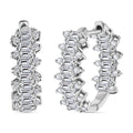 D’Joy White Zircon 3.45 ctw Sunburst Hoop Earrings in Rhodium Over Sterling Silver - Sticky add to cart bar