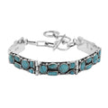 Santa Fe Style Kingman Turquoise Bracelet in Sterling Silver (6.50-7.50In) 37.50 ctw - Sticky add to cart bar