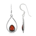 Santa Fe Style Red Coral 4.50 ctw Earrings in Sterling Silver - Sticky add to cart bar