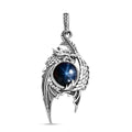 D'Joy Artisan Crafted Blue Star Sapphire (DF) 3.90 ctw Dragon Pendant without Chain in Sterling Silver - Sticky add to cart bar