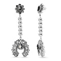 D'Joy Artisan Crafted White Buffalo 3.80 ctw Squash Blossom Earrings in Sterling Silver - Sticky add to cart bar