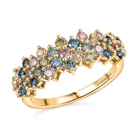 Luxuriant Lab Grown Multi Diamond SI 1.00 ctw Ring in 18K Vermeil Yellow Gold Over Sterling Silver (Size  10.0)