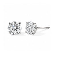 Luxuriant Lab Grown Diamond E-F VS 0.50 ctw Solitaire Stud Earrings in 18K Vermeil Rose Gold Over Sterling Silver