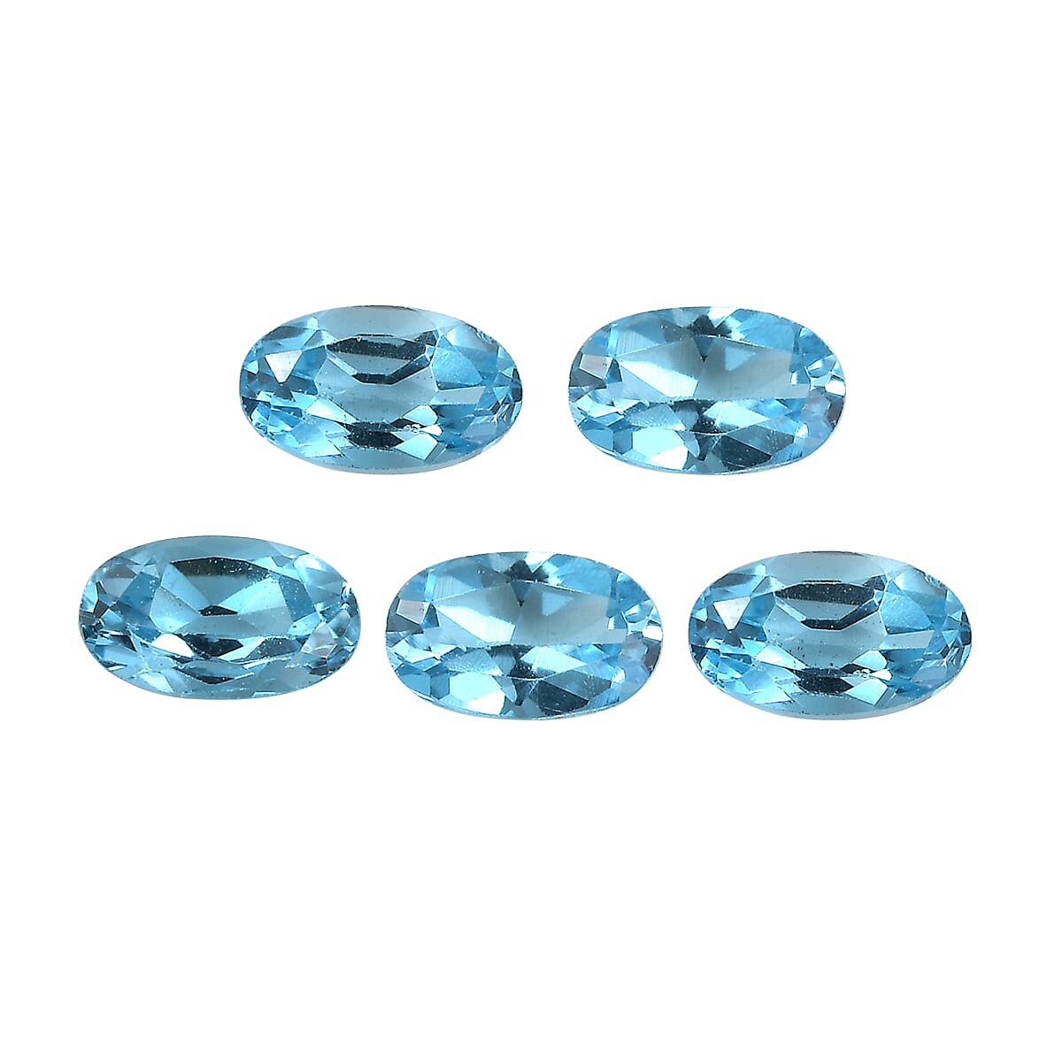 Blue Topaz Set of 5 (Ovl 5x3 mm) 1.29 ctw Loose Gemstone