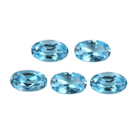 Blue Topaz Set of 5 (Ovl 5x3 mm) 1.29 ctw Loose Gemstone