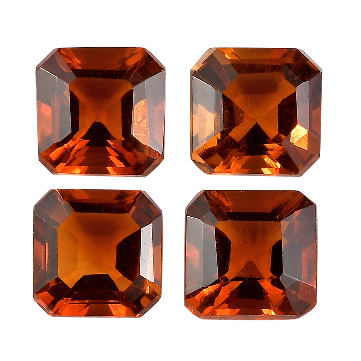 AA Asscher Cut Santa Ana Madeira Citrine Set of 4 (Oct 4x4 mm) 1.18 ctw Loose Gemstone