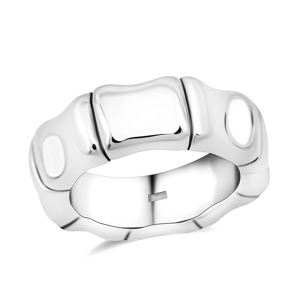D'Joy Sterling Silver Bamboo Band Ring (Size 10.0) (4.50 g)