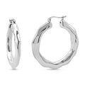 D'Joy Bamboo Hoop Earrings in Sterling Silver 5.90 Grams - Sticky add to cart bar