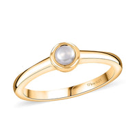 D'Joy Mozambique Garnet Solitaire Ring in 18K Vermeil YG Over Sterling Silver (Size 10.0) 0.35 ctw