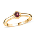D'Joy Mozambique Garnet Solitaire Ring in 18K Vermeil YG Over Sterling Silver (Size 10.0) 0.35 ctw - Sticky add to cart bar