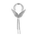 Simulated Pearl, Austrian Crystal Angel Wing Sparkle Hair Accessory in Silvertone - Sticky add to cart bar