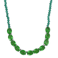 EverTrue Chartreuse Quartz (Triplet) and Green Onyx 22.60 ctw Fox Necklace in Platinum Bond 18 Inches