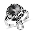 D'Joy Artisan Crafted White Buffalo 4.30 ctw Ring in Sterling Silver (Size  10.0) - Sticky add to cart bar