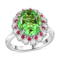 EverTrue Chartreuse Quartz (Triplet) and Multi Gemstone 5.40 ctw Ring in Platinum Bond (Size 10.0) - Sticky add to cart bar
