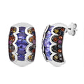 D'Joy Tanzanite and Multi Sapphire 3.90 ctw Earrings in Rhodium Over Sterling Silver - Sticky add to cart bar