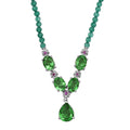 EverTrue Chartreuse Quartz (Triplet) and Multi Gemstone 34.50 ctw Floral Necklace in Platinum Bond 18 Inches - Sticky add to cart bar