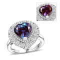 D'Joy Premium Lab Grown Alexandrite, Moissanite Heart Ring in Rhodium Over Sterling Silver (Size 6.0) 5.90 ctw - Sticky add to cart bar