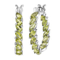 D'Joy Hebei Peridot 5.60 ctw Vine Leaves Earrings in Rhodium Over Sterling Silver - Sticky add to cart bar