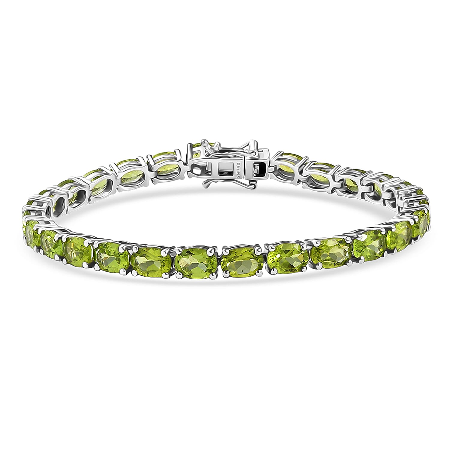 D'Joy Hebei Peridot Vines in Garden Bracelet in Rhodium Over Sterling Silver (8.00 In) 21.50 ctw