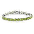 D'Joy Hebei Peridot Vines in Garden Bracelet in Rhodium Over Sterling Silver (8.00 In) 21.50 ctw - Sticky add to cart bar